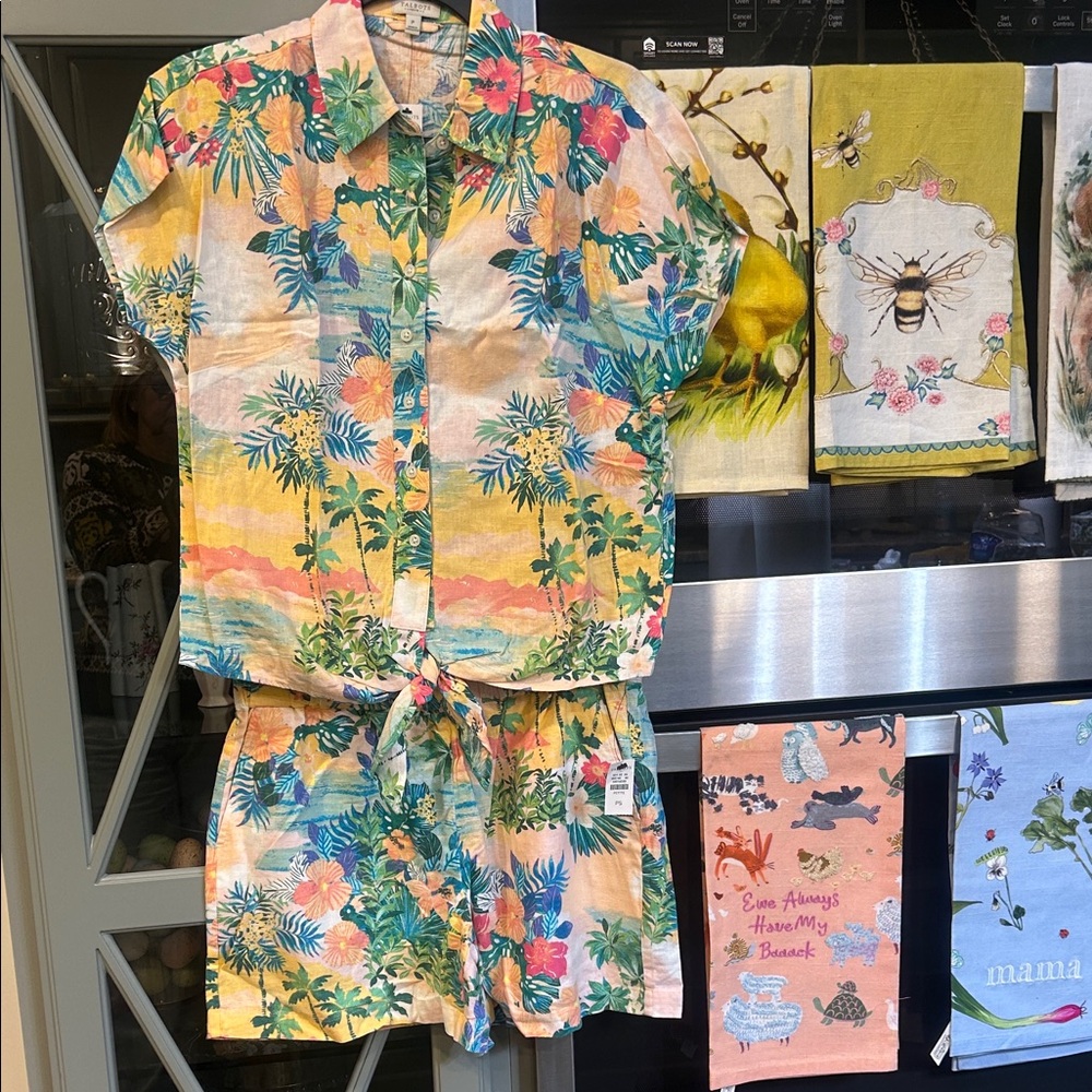 Talbots Multicolor Tropical Floral Top and Shorts Set SP NWT